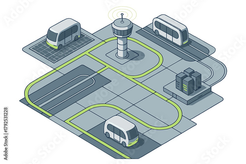Autonomous public transportation network infrastructure with control tower and data centers