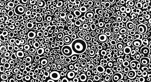 Abstract Black and White Circles Pattern.
