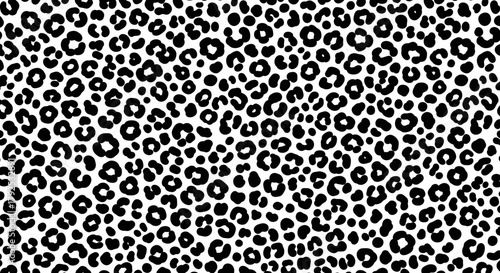Seamless black and white leopard print pattern background texture design.