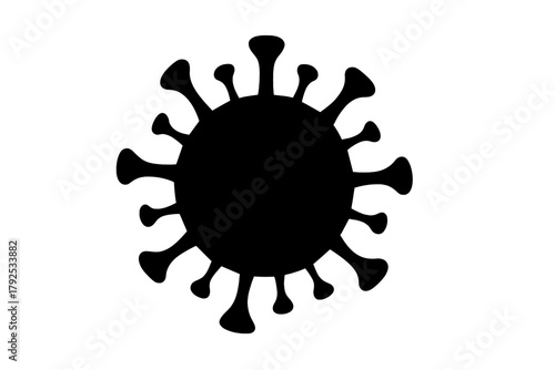 Microscopic virus cell structure silhouette representing infectious disease