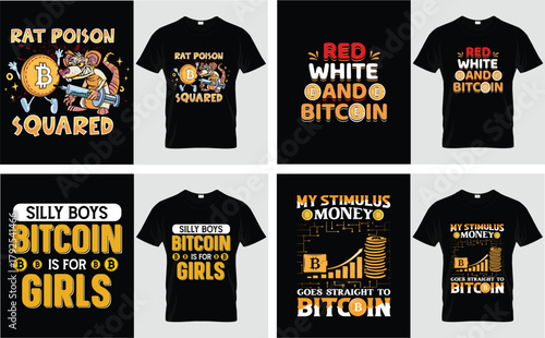 Bitcoin Cryptocurrency TShirt Design Set