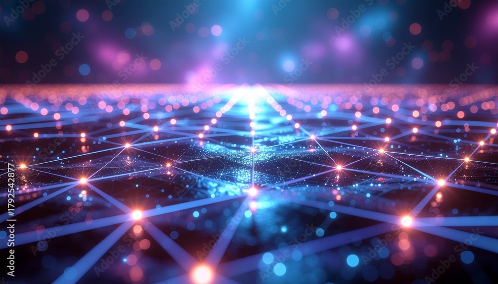 Obraz premium Quantum Communication Across Intelligent Digital Networks