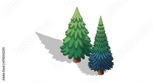 Stylized Evergreen Tree Illustration for Nature-Themed Designs and Visual Projects