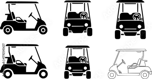 Golf cart silhouette, Golf cart, Golf car silhouette, Golf car, Golf cart clipart, Golf cart logo, Golf cart vector illustration.