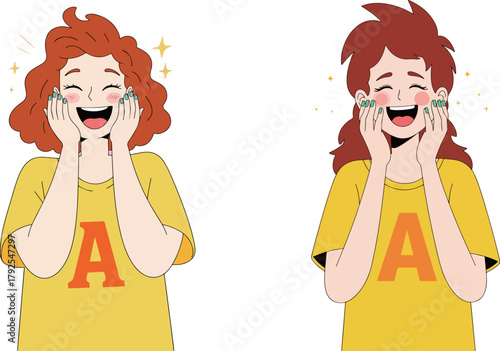 Two Girls Expressing Joy