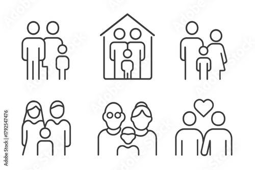 Diverse family structure relationships including nuclear, single-parent, and couple households