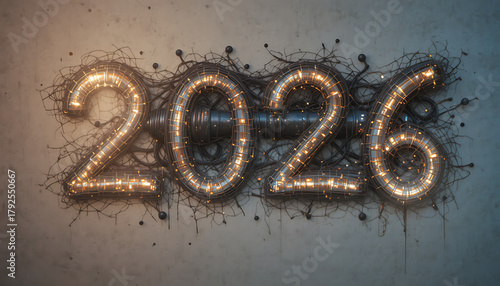 old rusty metal sign write 2026 new year anniversary 2026 beautiful view and seen beautiful background and wallpaper hd picture 