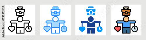 Work Life Balance Icon Collection Set Multiple Style