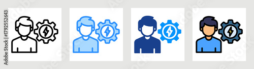 Human Energy Icon Collection Set Multiple Style