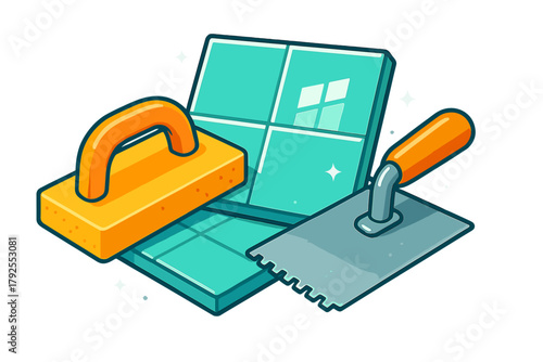 Essential tiling tools and ceramic tiles for home renovation and construction projects