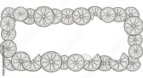 Ornate citrus slices frame for vibrant designs and eye-catching presentations