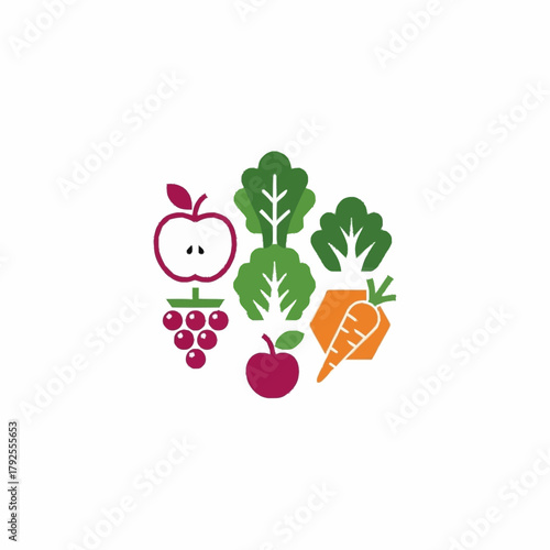 Colorful Fruit and Vegetable Medley - A Vibrant Display of Healthy Eating.