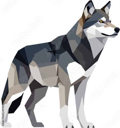 Geometric wolf illustration polygonal animal design