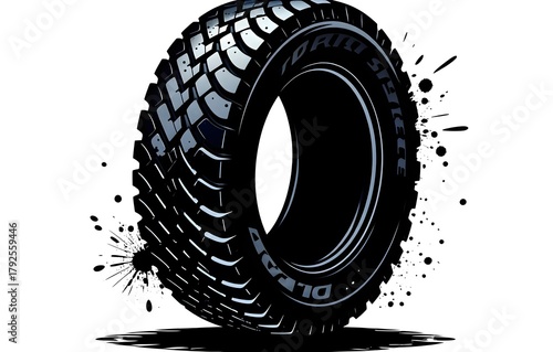 Car wheel isolated on a clean white background. 