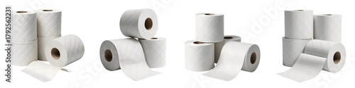 Rolls of toilet paper for hygiene isolated on transparent background