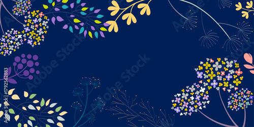 fish in the water. Seamless blue fish pattern with golden stars and abstract night sky design. 