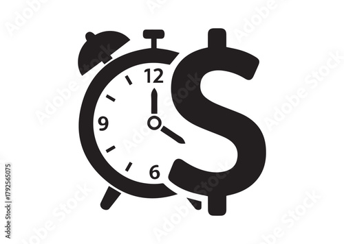 Time is money icon, Time is money silhouette vector