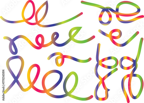 Abstract colourful line shapes means a vibrant graphic element