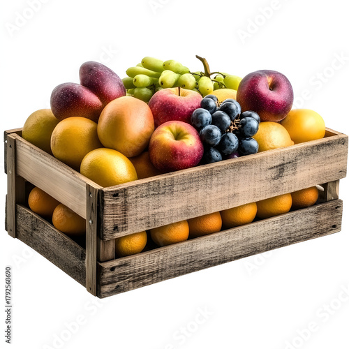 Ripe fruits falling in traditional wicker basket with handle realistic composition with pear banana apple