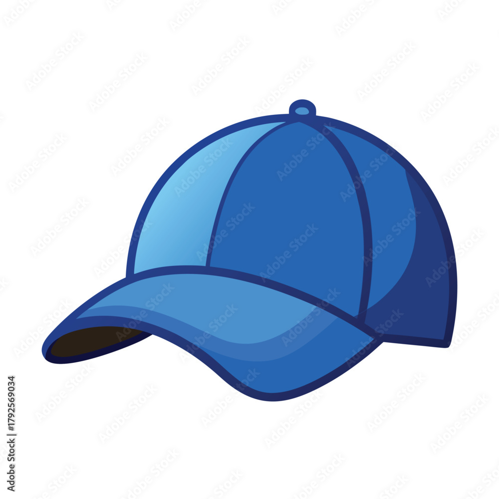 Fototapeta premium Blue Baseball Cap Cartoon