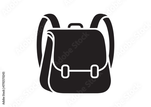 School bag icon, School bag silhouette vector
