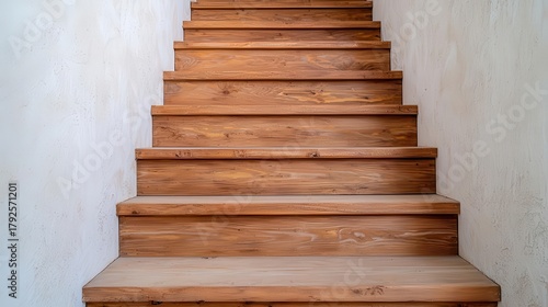 Rustic staircase design in barn with open risers and wrought iron rail