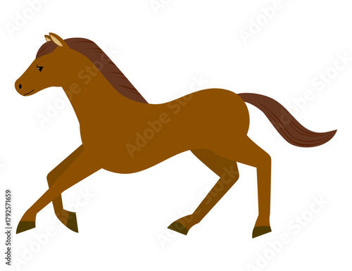 走る薄茶色の若いサラブレッド