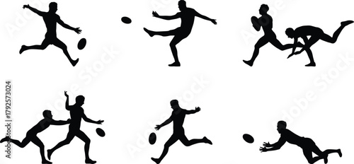 Australian rules football silhouettes