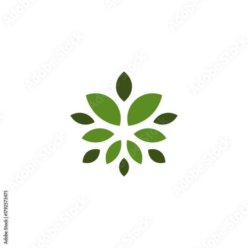 Natural bio leaf mark. Fit for organic lifestyle brand, soft clean elegant.