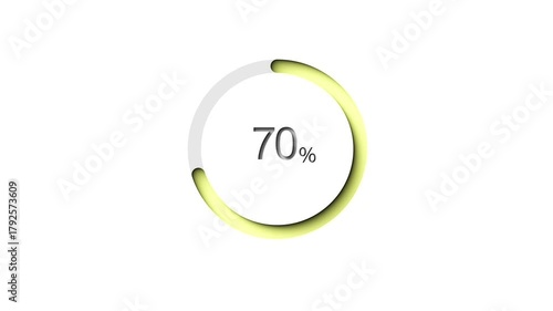 infography circle animation 70 percentage