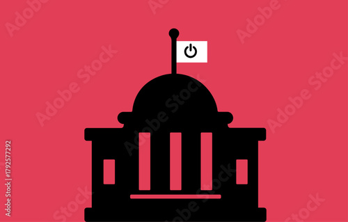 Government shutdown serious emergency situation illustration