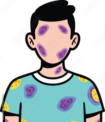 Person With Purple Bruises On Face And Body Undergoing Treatment In Clinic