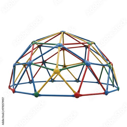 Colorful geodesic dome climber a kids playground equipment for fun and physical activity