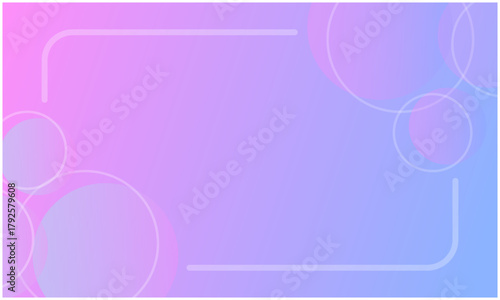 淡い紫グラデーションの、シンプルな線と円の透明感フレーム背景