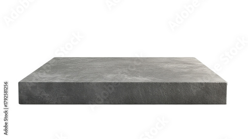 Gray concrete slab surface isolated on a transparent background
