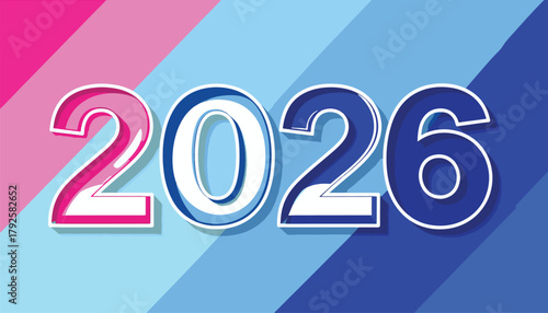 2026 Happy New Year Typography Vector Collection