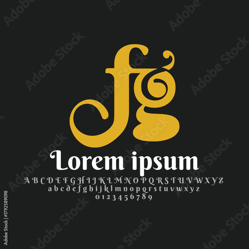 Initial letter FG Logo Design, with Alphabet Premium Business logo Boutique Designs