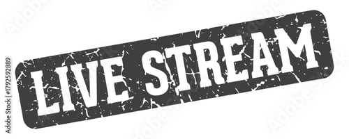 live stream rectangular sign. live stream stamp