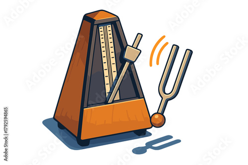 Essential music tools metronome and tuning fork symbolizing rhythm tempo and perfect pitch