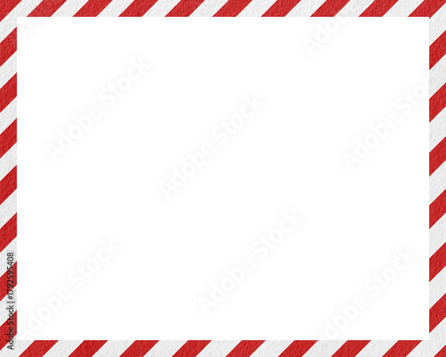 Christmas red and white, striped frame for a postcard, png illustration for new year, invitation design