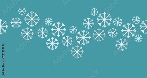 Teal Knit Snowflake Border Background