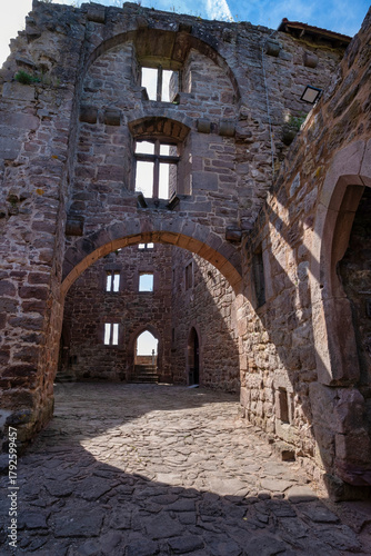 Wallpaper Mural The Majestic and Enigmatic Ruins of an Ancient Castle. Burg Hanstein castle ruins, The historic Castle Hanstein in Thuringia. Torontodigital.ca