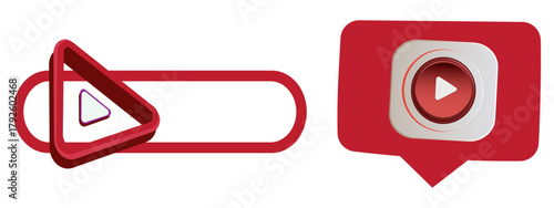 Video play icon vector illustration. play button icons set. music video start sign.