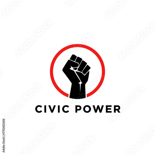 Bold Fist Protest Civic Power Logo