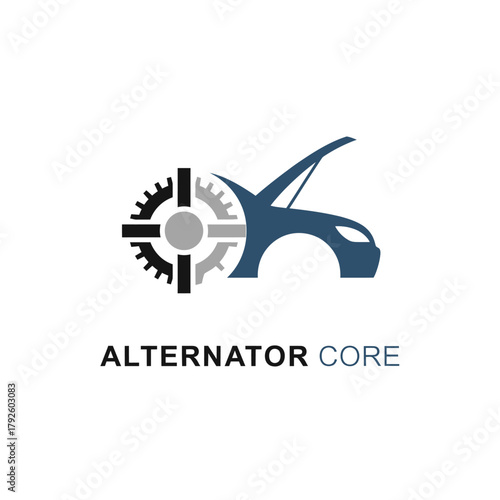 Automotive Alternator Core and Car Repair Logo