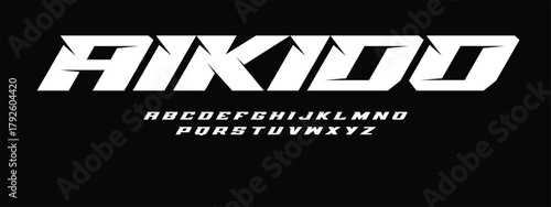 Aikido Ring Fight Font Vector Bold Martial Arts Typography Design for Sports Posters T Shirts Logos Dojo Graphics Combat Events and Fighting Spirit Themes