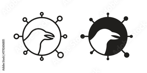 Avian Influenza icon logo design element. minimalist style icons