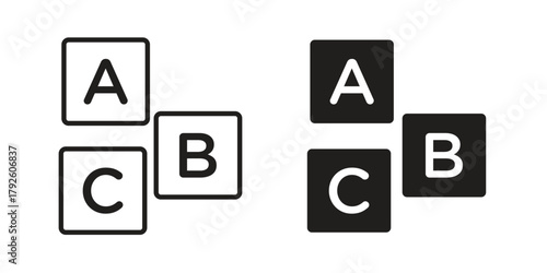 Baby ABC cubes icon logo design element. minimalist style icons