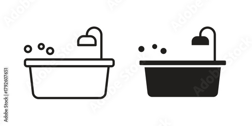 Bathtube icon logo design element. minimalist style icons