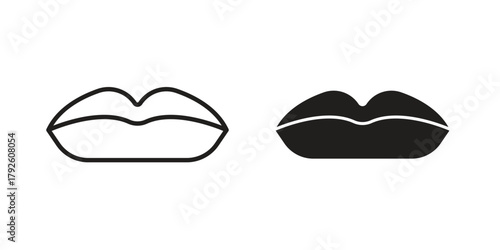 Big lips icon logo design element. minimalist style icons